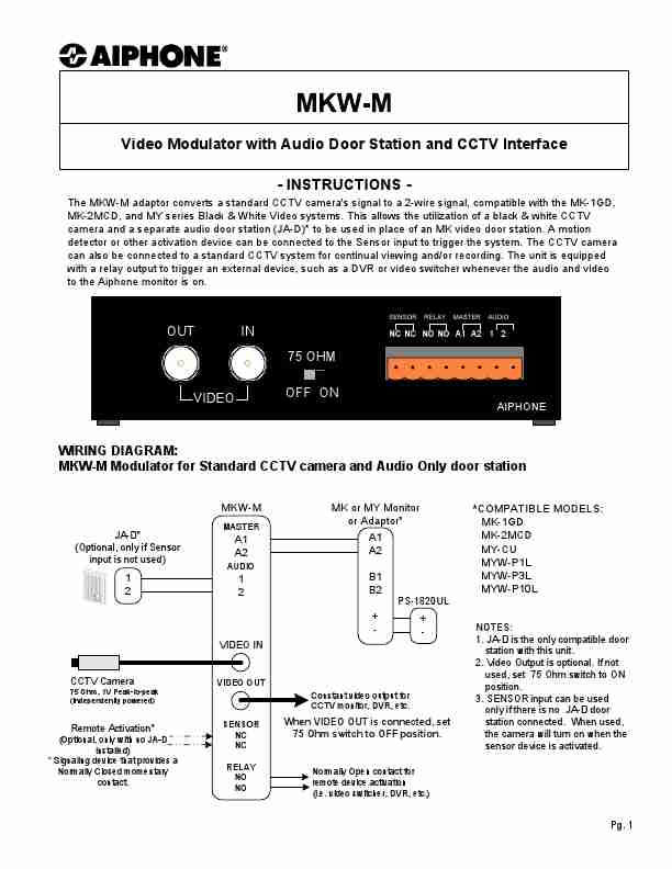 Aiphone Switch MKW-M-page_pdf